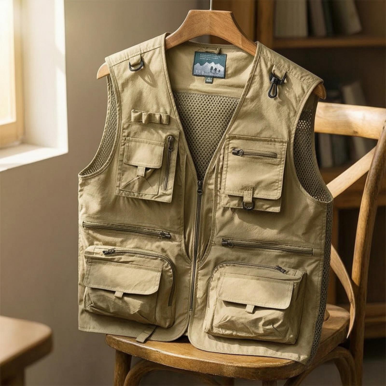 Outdoor Adventure Vest - Chaleco Utilitario sin Mangas para Hombre,